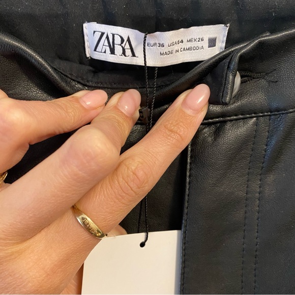Zara Leather Trousers - Picture 2 of 4